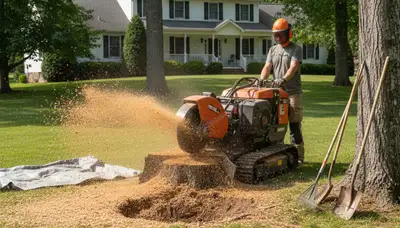 Professional stump grinding removing tree stumps in Mardela Springs, MD by Salisbury tree removal experts